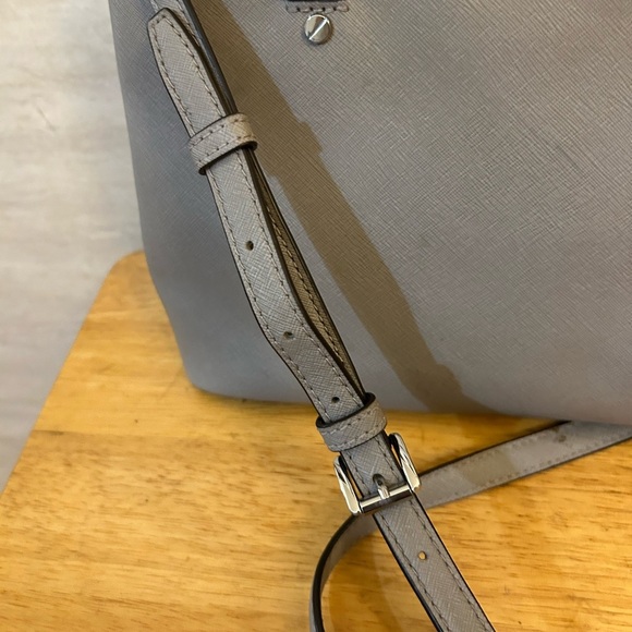 Michael Kors Gray Satchel with Sleek Design and Metallic Accents - Picture 9 of 16